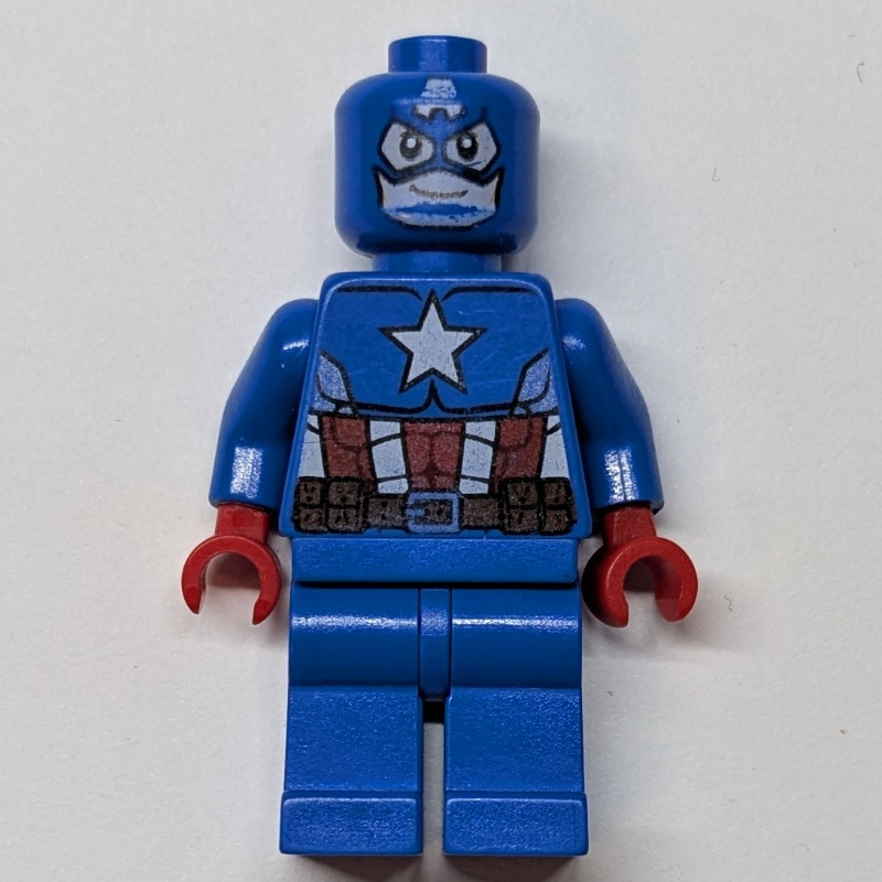 Captain America in Blue Suit and Plain Blue Legs