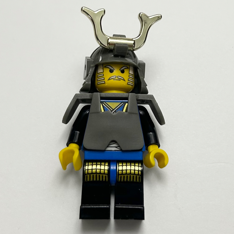 Shogun, Armor and Helmet with Horn, Blue and Black Robe
