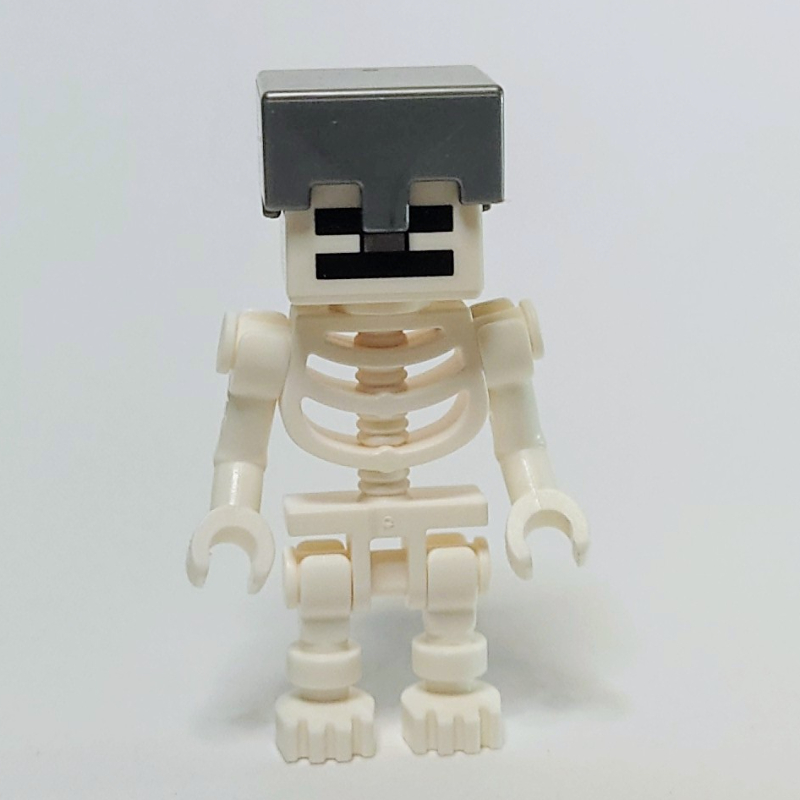 Skeleton, Square Skull, Flat Silver Helmet