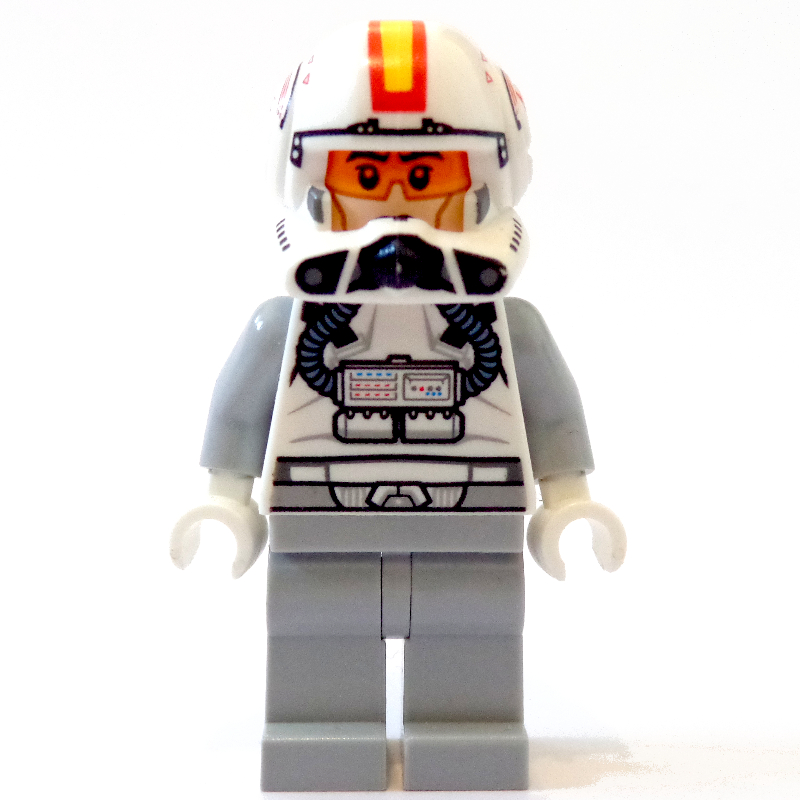 Clone Pilot, Open Helmet with Yellow and Red Markings, Light Bluish Gray Legs (Episode 3)