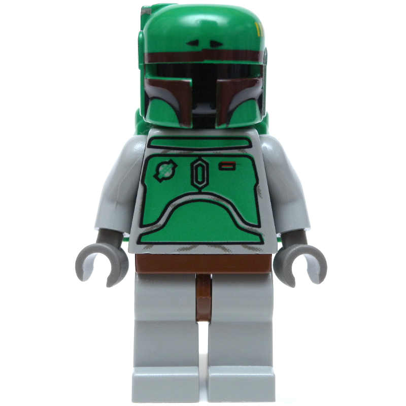 Boba Fett, Helmet and Jetpack, Light Gray Armor, Plain Legs