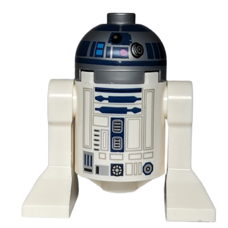 Astromech Droid, R2-D2, Flat Silver Dome, Dark Blue Print with Dark Pink Dots