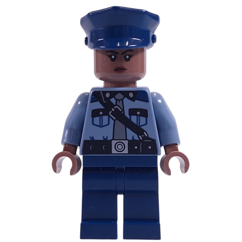 Guard, Sand Blue Torso, Dark Blue Legs, Dark Blue Cap, Medium Brown Head