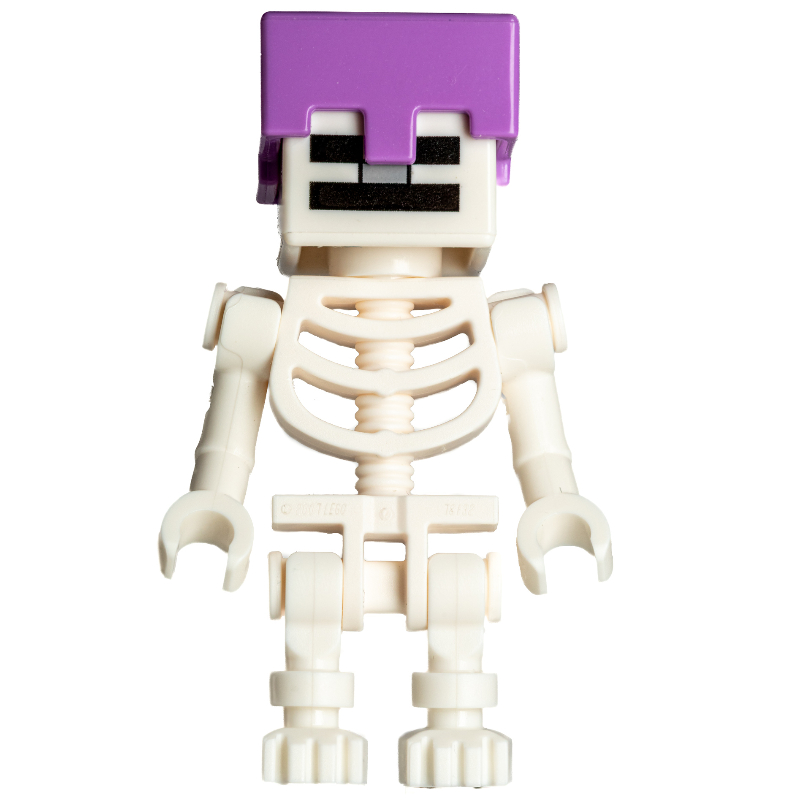Skeleton, Square Skull, Medium Lavender Helmet (78132 Torso)