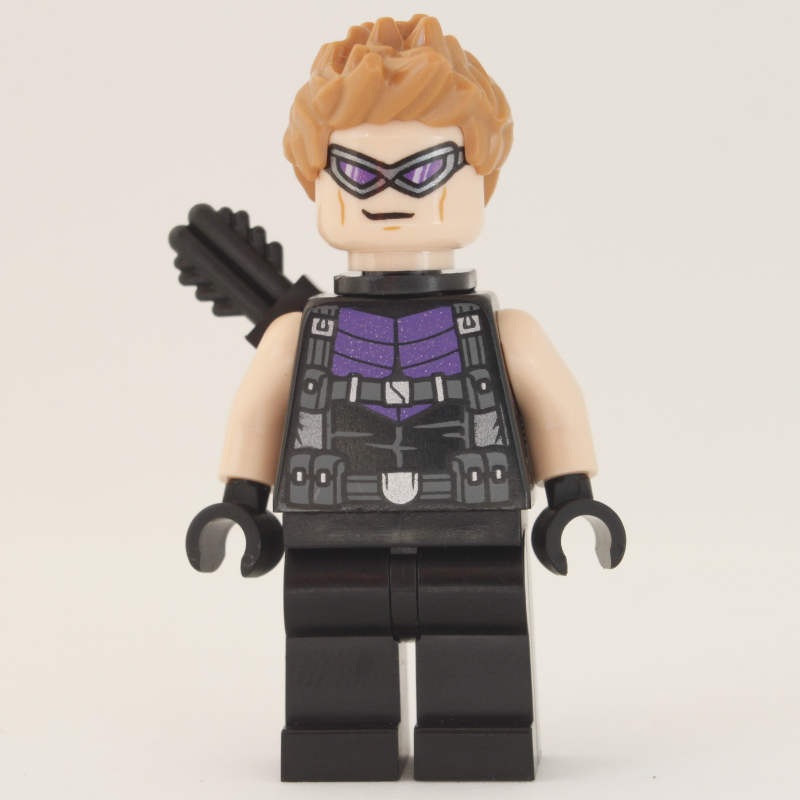Hawkeye in Black and Dark Purple Outfit with Dark Purple Goggles, and Quiver
