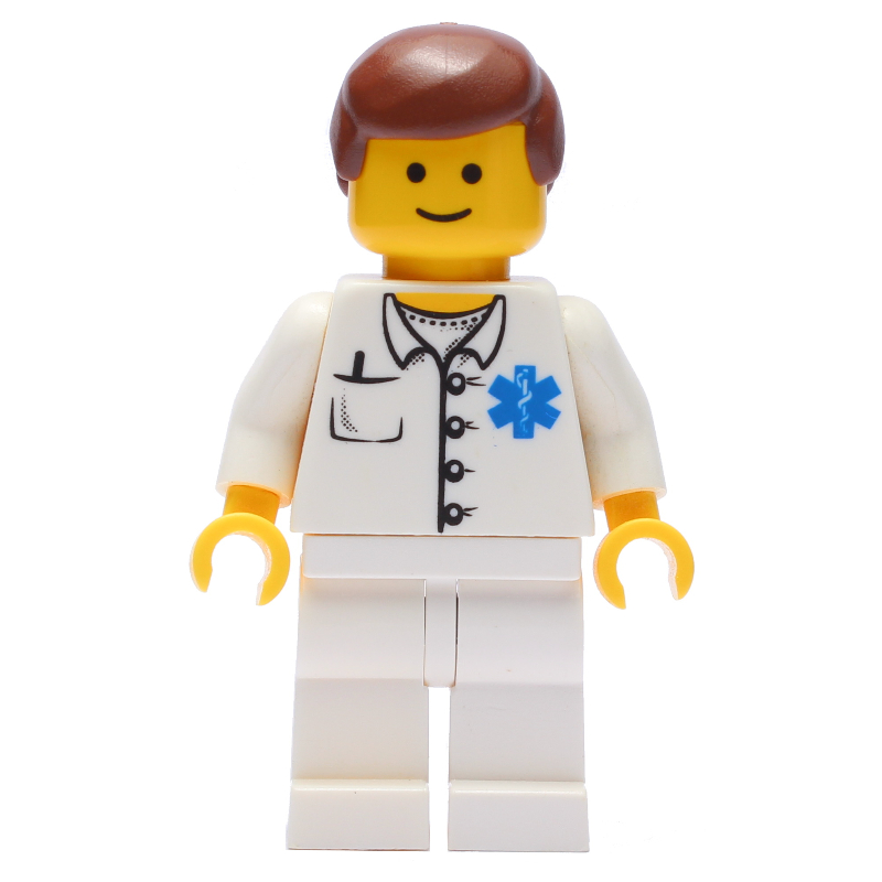 Doctor, White Shirt with Star of Life Logo, Reddish Brown Hair