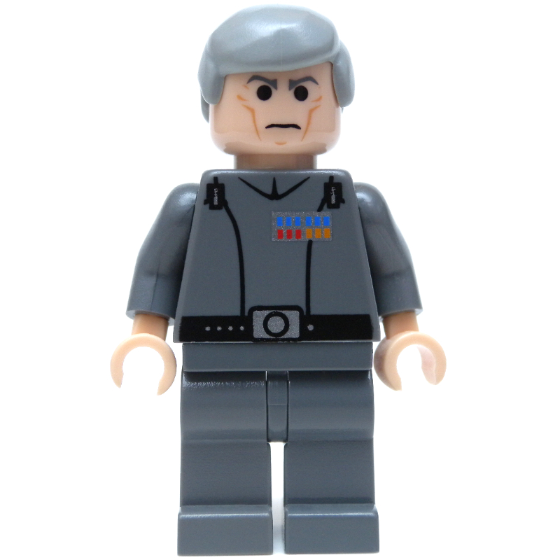 Grand Moff Wilhuff Tarkin, Dark Bluish Gray, Smooth Hair