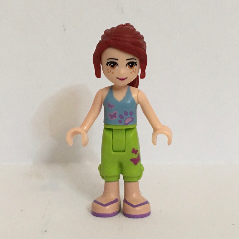 Mia - Medium Blue Top, Lime Shorts