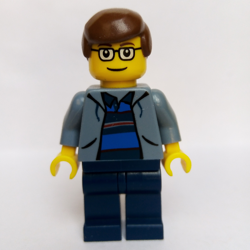 Peter Parker in Sand Blue Jacket with Blue and Dark Blue Striped Shirt