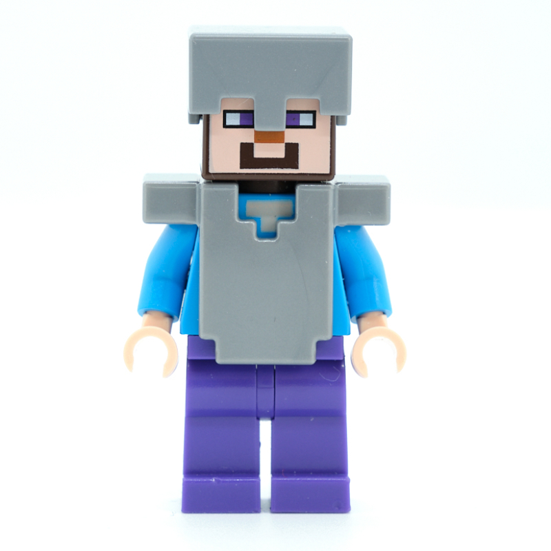 Steve in Flat Silver Helmet and Armor