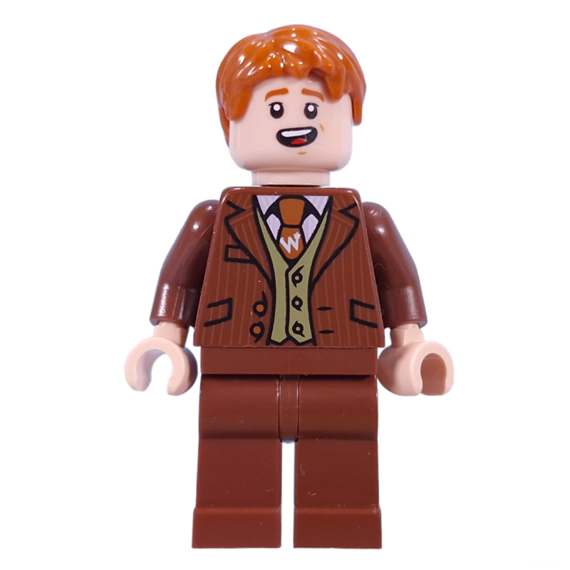 Fred Weasley in Reddish Brown Suit, Dark Orange Tie