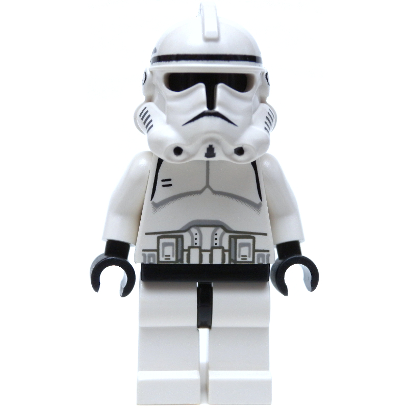Clone Trooper, Phase II Armor, Plain Black Head, Black Mouth