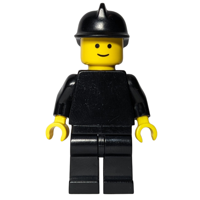 Fireman, Plain Black, Black Helmet