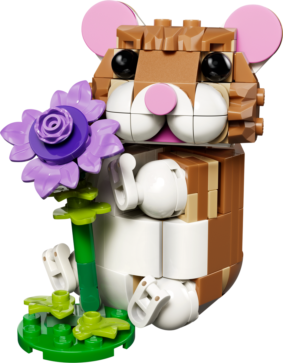 Cute Hamster with a Flower