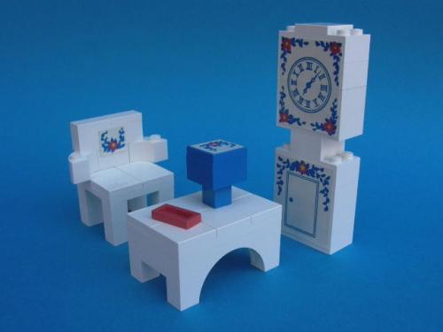 Grandfather Clock, Chair and Table