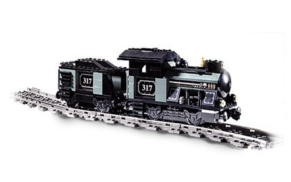 Small Train Engine with Tender Gray