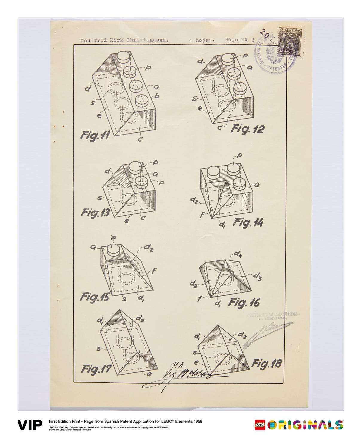 Spanish Patent LEGO Elements 1958