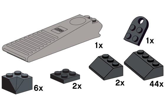Gray Brick Separator with Black Frame Pieces